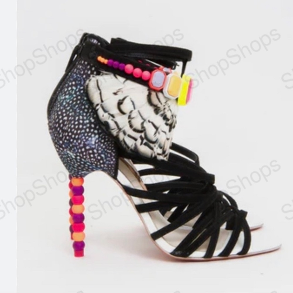 SOPHIA WEBSTER ALESSANDRA FEATHER HEELS 39